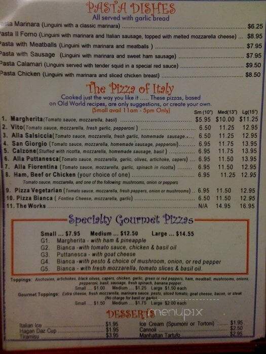 Il Forno Pizzeria - Gaithersburg, MD menu_pic
