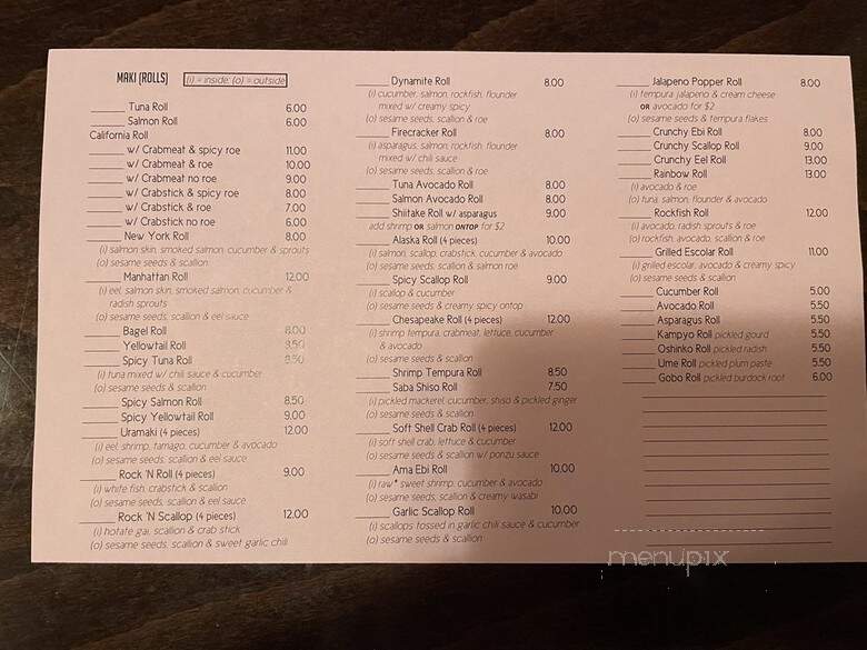 Joss Cafe & Sushi Bar - Annapolis, MD menu_pic