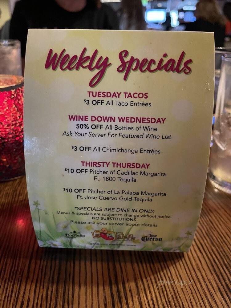 La Palapa Grill - Ellicott City, MD menu_pic