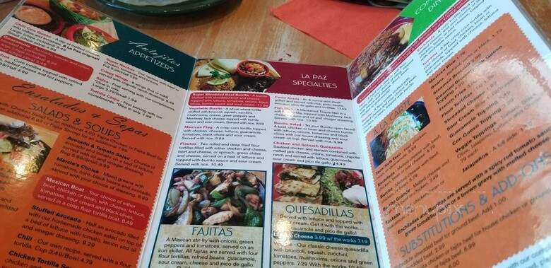 La Paz Mexican Restaurant - Frederick, MD menu_pic