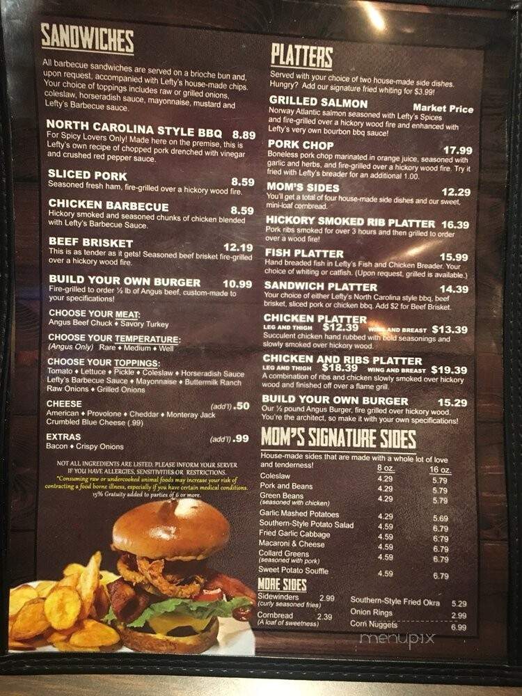 Lefty's Bar-B-Que Unlimited - Waldorf, MD menu_pic