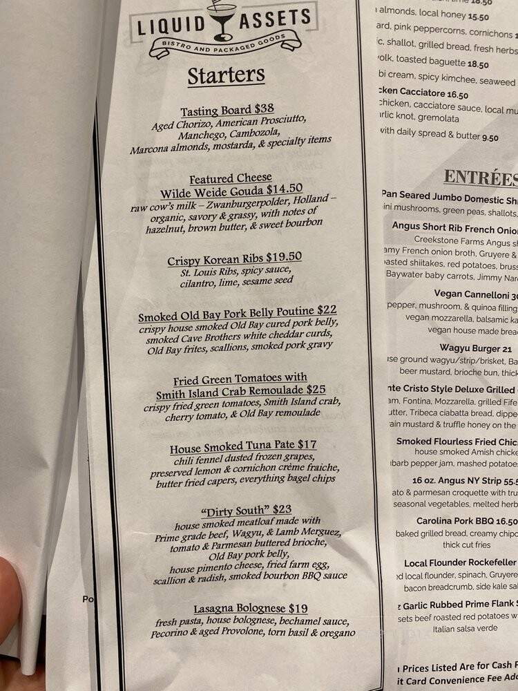 Liquid Assets - Ocean City, MD menu_pic