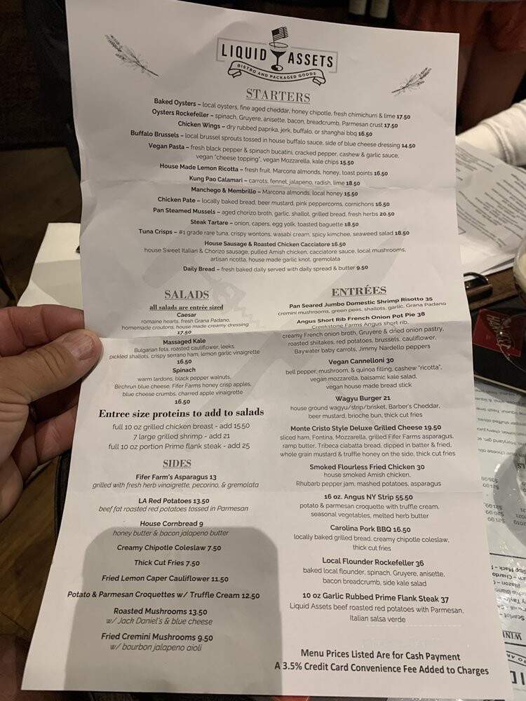 Liquid Assets - Ocean City, MD menu_pic