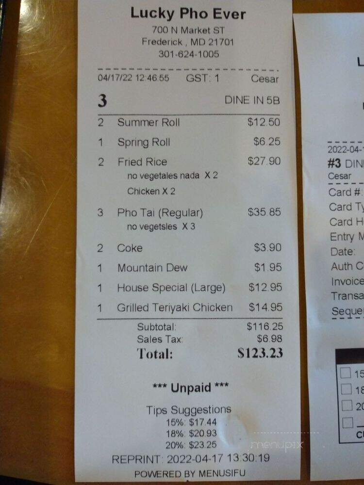 Lucky Corner Vietnamese Finest - Frederick, MD menu_pic