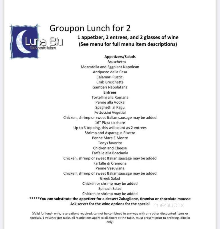 Luna Blu - Annapolis, MD menu_pic