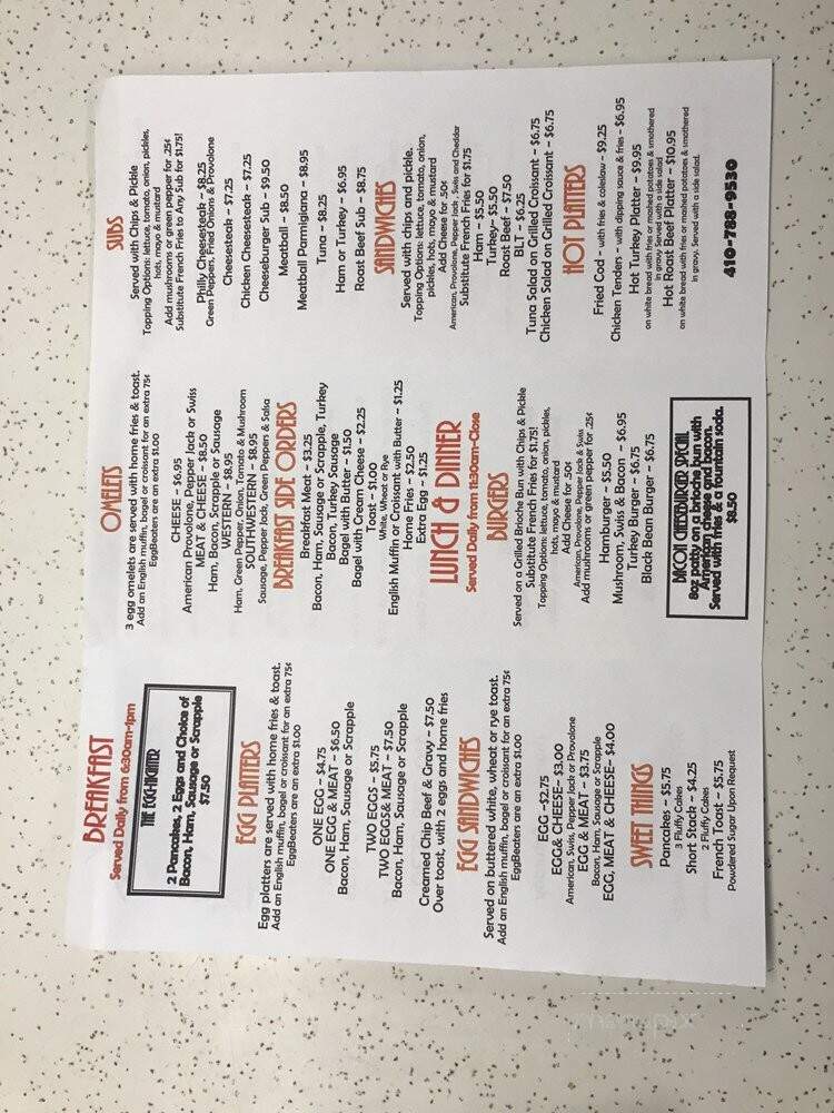 Manelli's Paradise Cafe - Catonsville, MD menu_pic