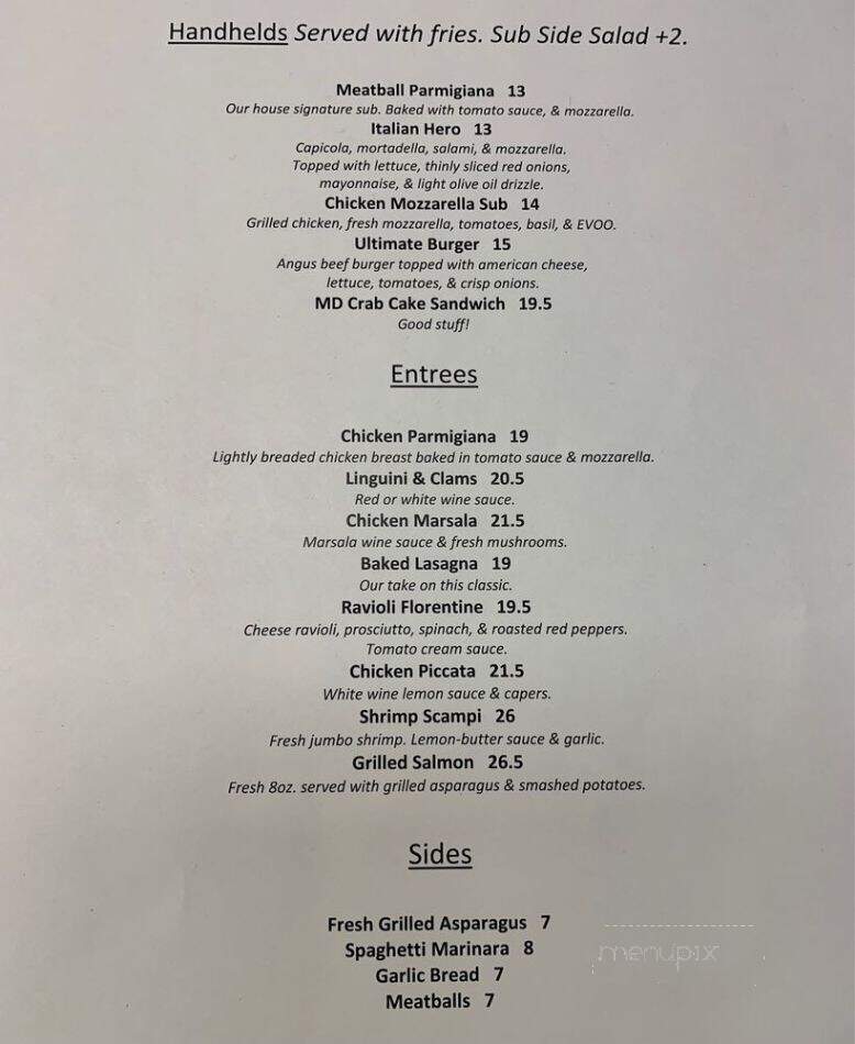 Mangia Italian Grill & Sports - Annapolis, MD menu_pic