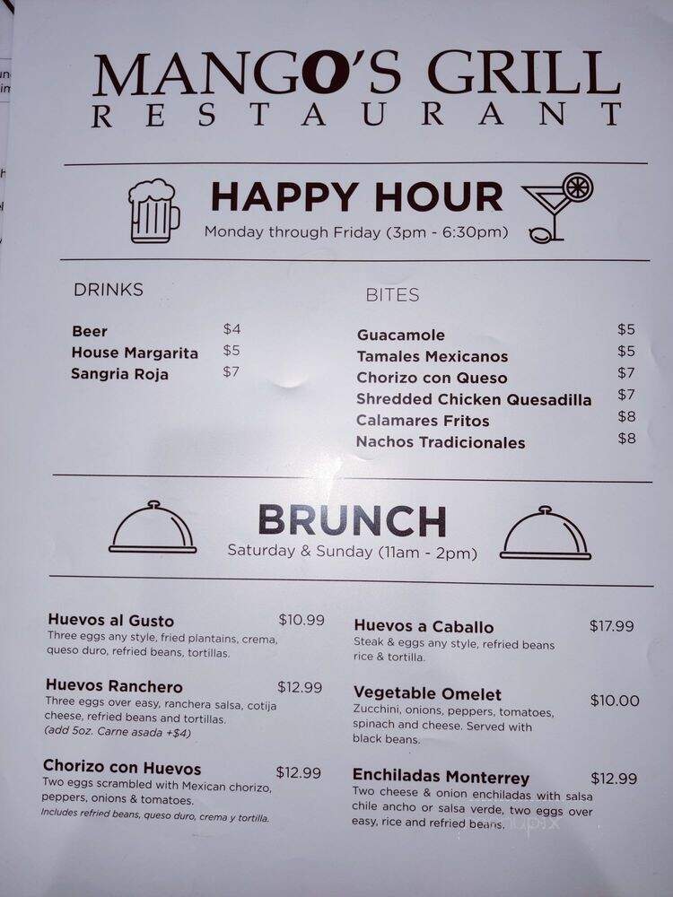 Mango's Grill - Laurel, MD menu_pic