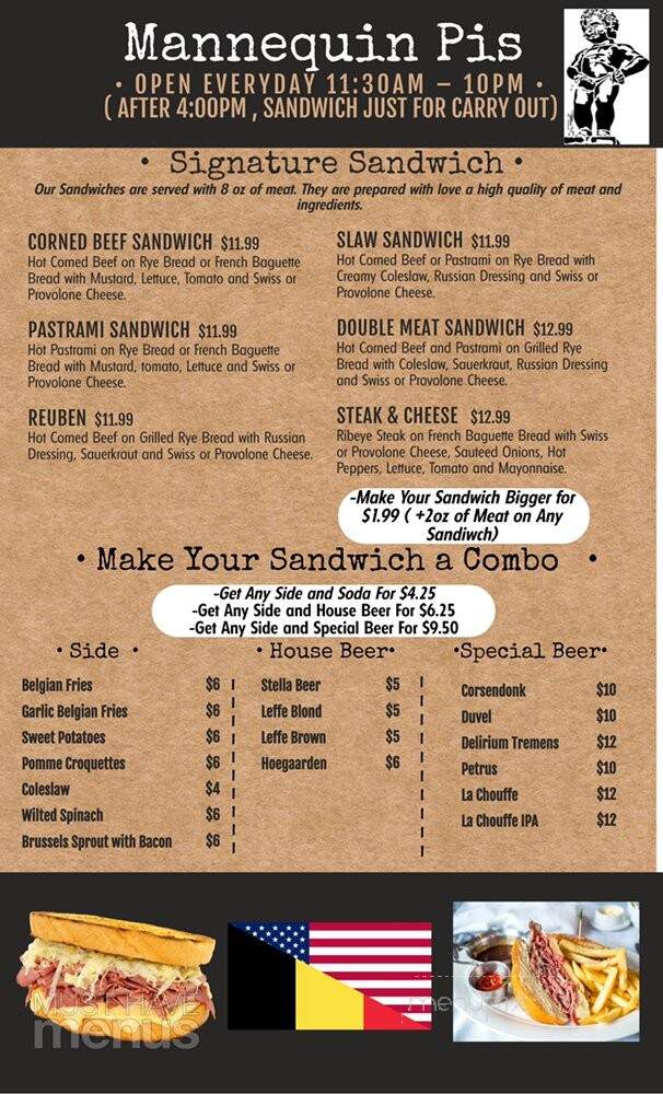Mannequin Pis Restaurant - Olney, MD menu_pic