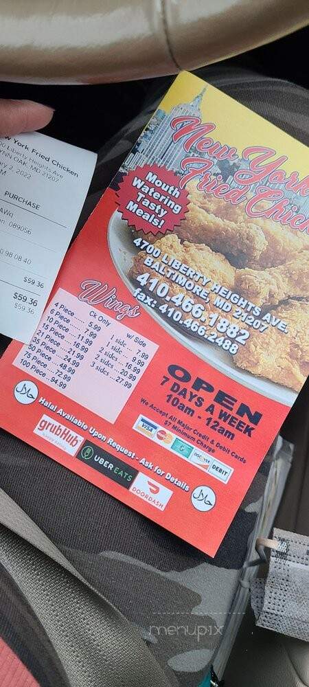 New York Fried Chicken - Baltimore, MD menu_pic