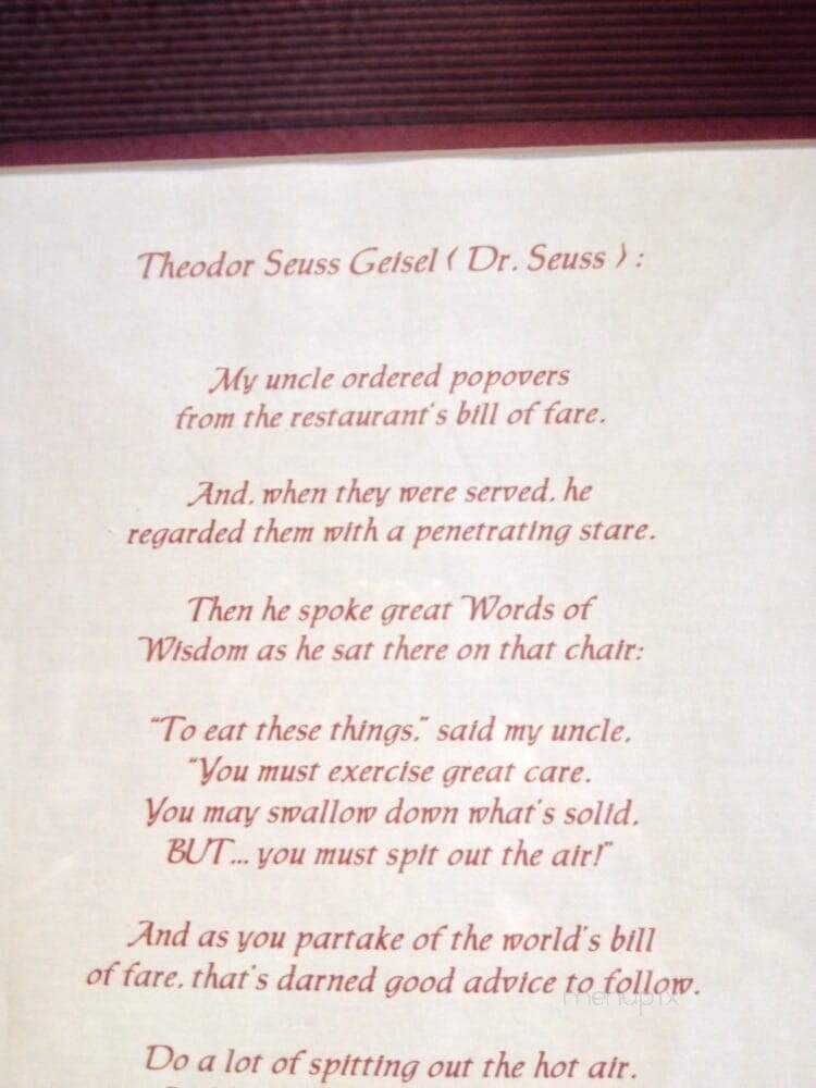 Normandie Farm Restaurant - Potomac, MD menu_pic