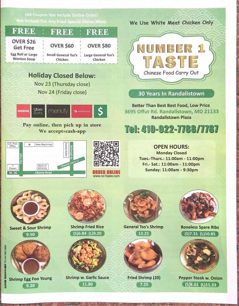 Number One Taste - Randallstown, MD menu_pic