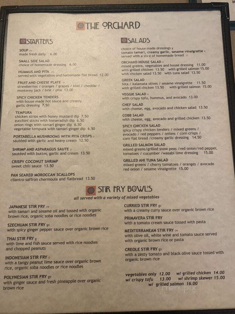 Orchard Restaurant - Frederick, MD menu_pic