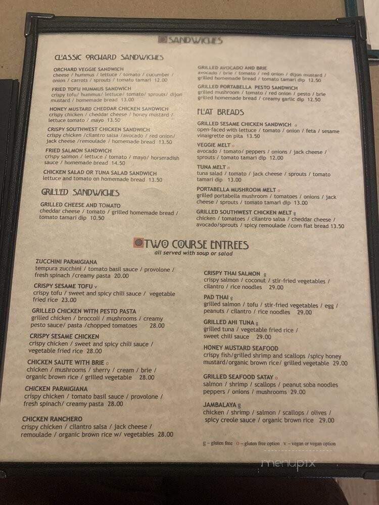 Orchard Restaurant - Frederick, MD menu_pic