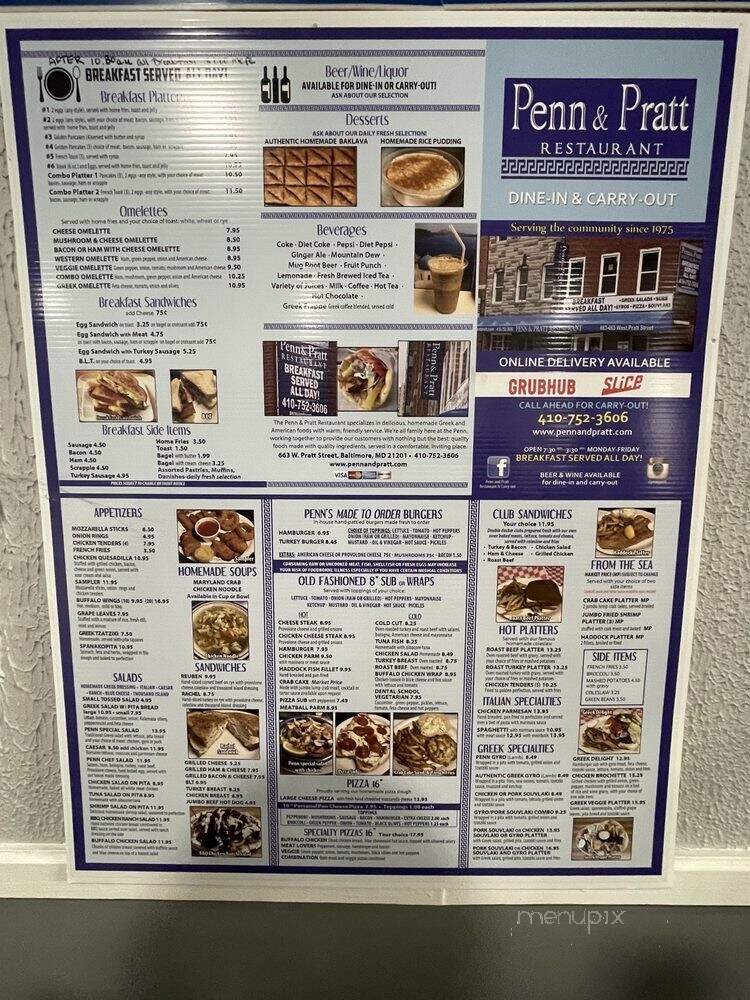 Penn Carry Out Restaurant - Baltimore, MD menu_pic