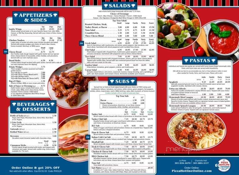 Pizza Hotline - Charlotte Hall, MD menu_pic