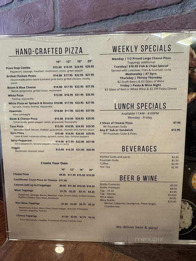 Pizza Stop - Silver Spring, MD menu_pic