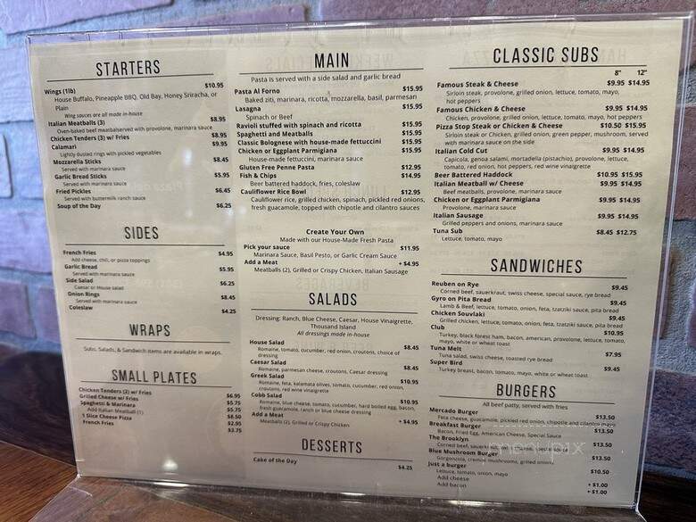 Pizza Stop - Silver Spring, MD menu_pic