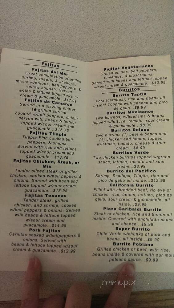 Plaza Garibaldi - Glen Burnie, MD menu_pic