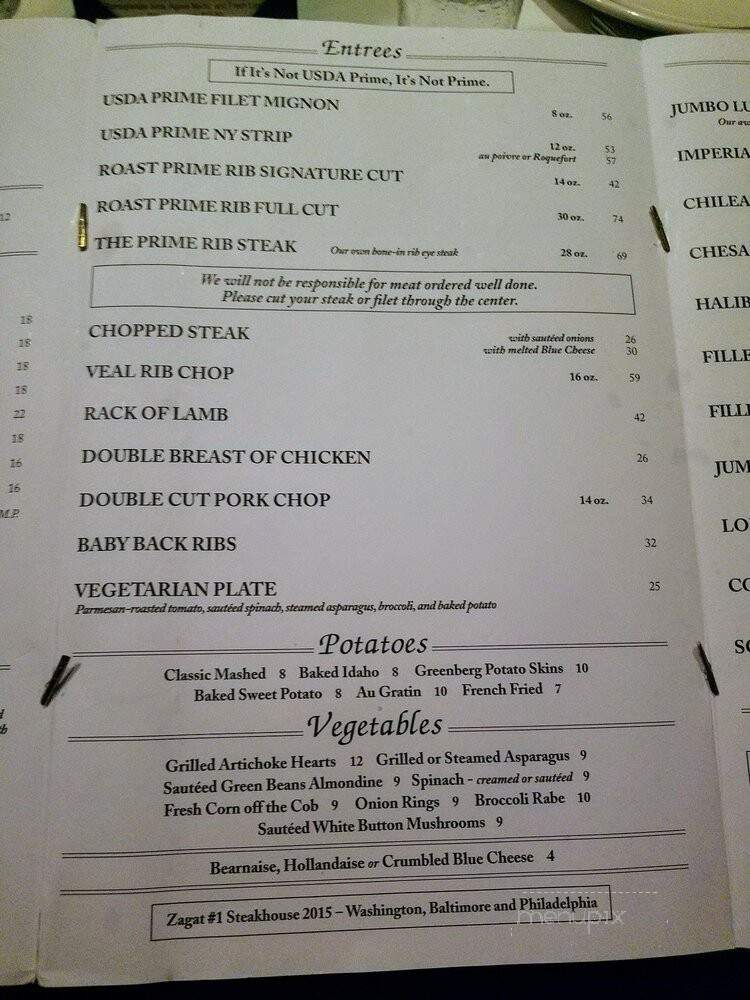Prime Rib - Baltimore, MD menu_pic