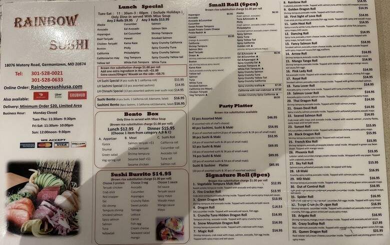 Rainbow Sushi - Germantown, MD menu_pic