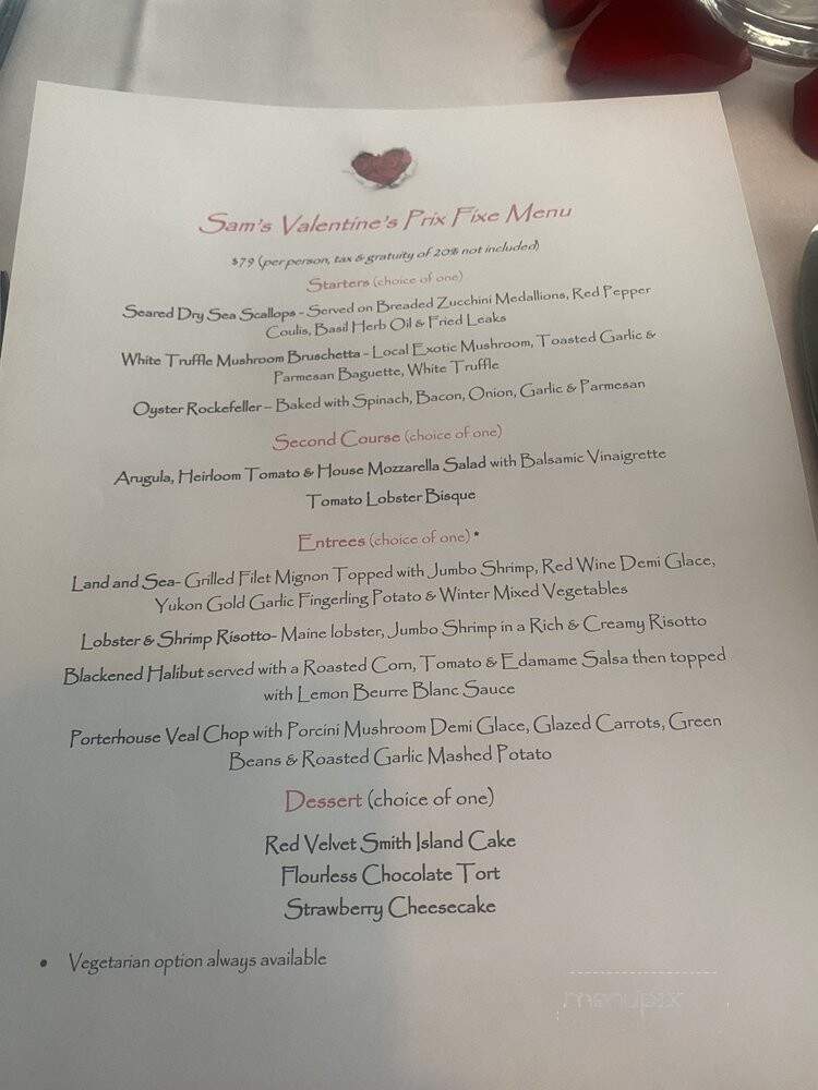 Sam's Waterfront Cafe - Annapolis, MD menu_pic