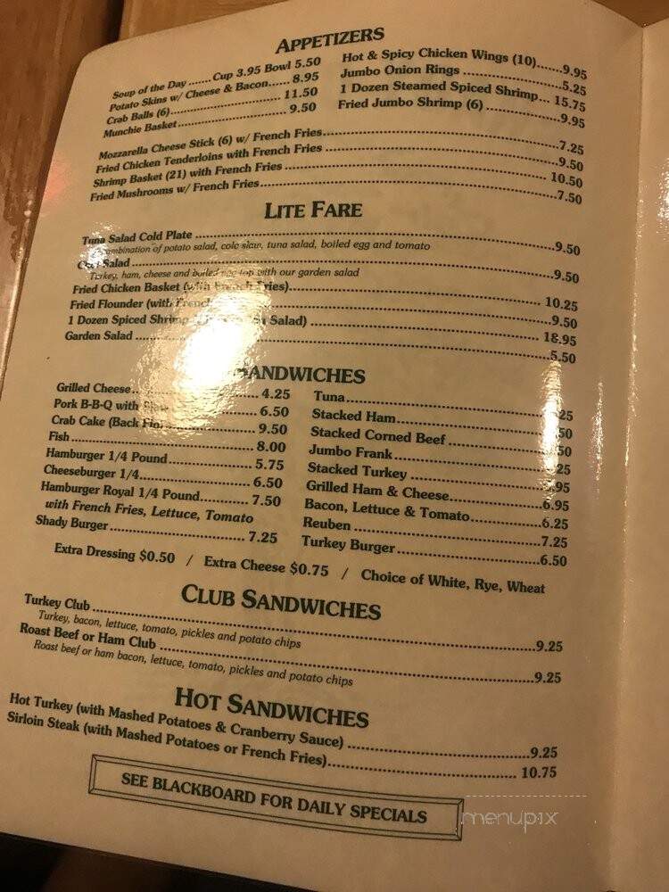 Shady Oak Inn - District Heights, MD menu_pic