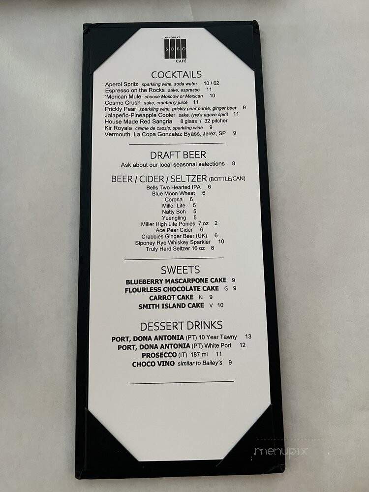 Sobo Cafe - Baltimore, MD menu_pic