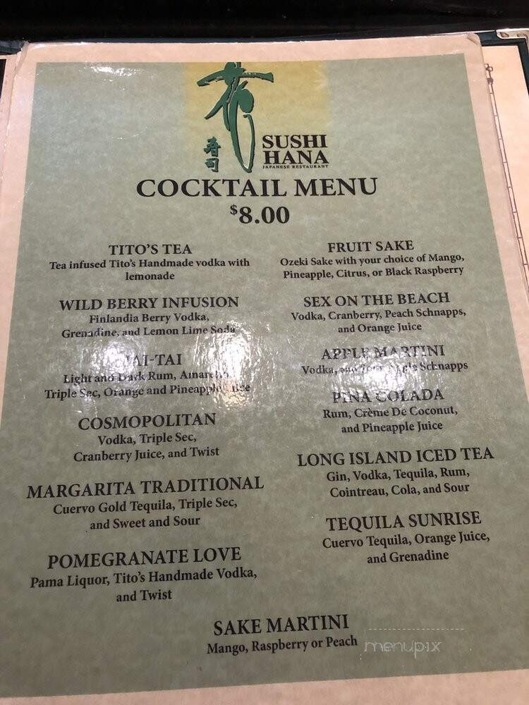 Sushi Hana - Towson, MD menu_pic