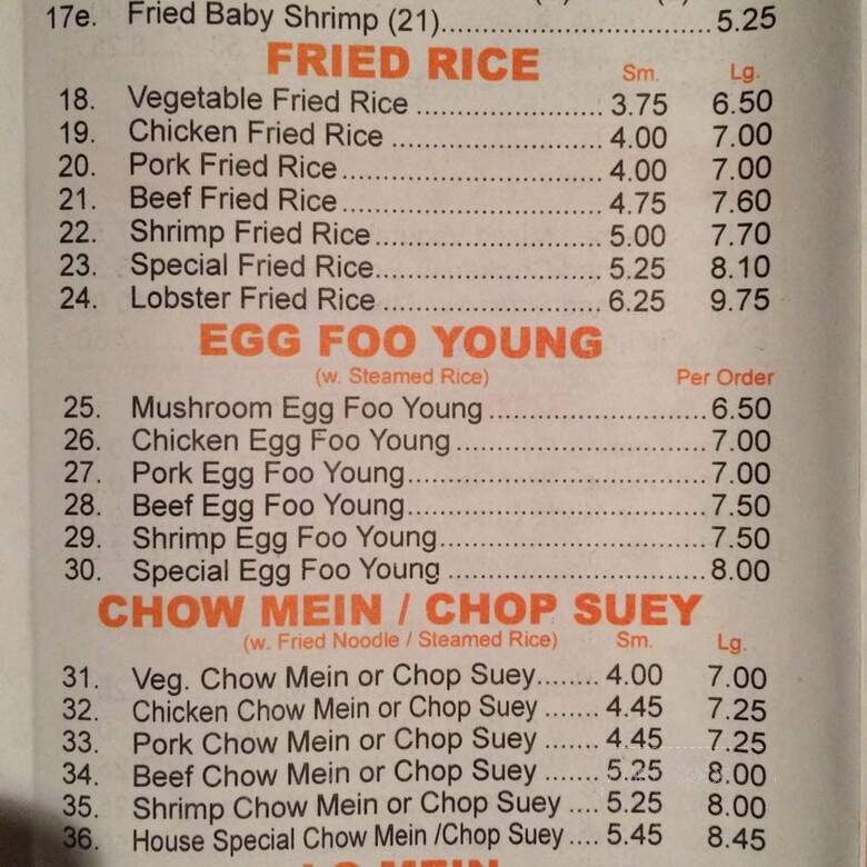 Szechuan Inn Chinese Restaurant - Aberdeen, MD menu_pic