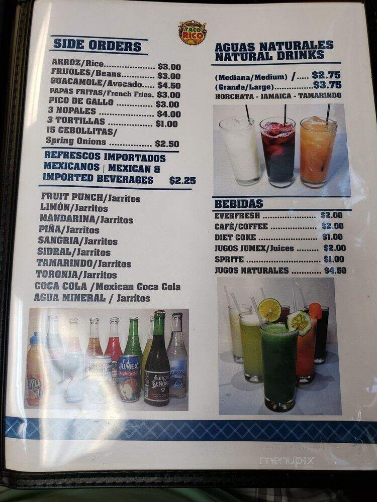 Taco Rico - Hyattsville, MD menu_pic