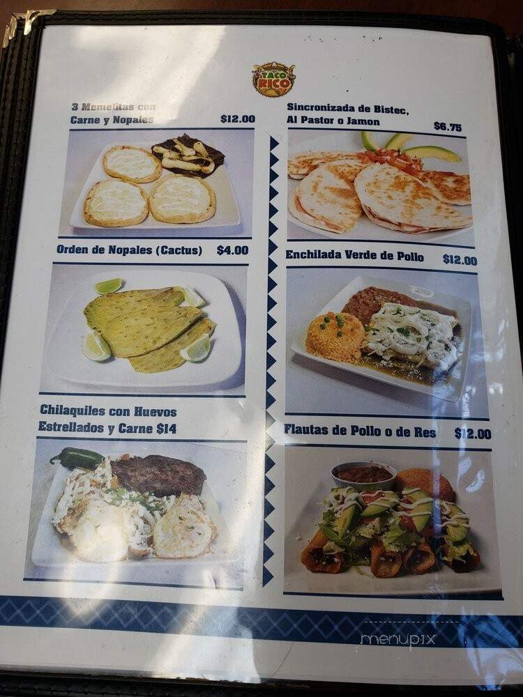 Taco Rico - Hyattsville, MD menu_pic