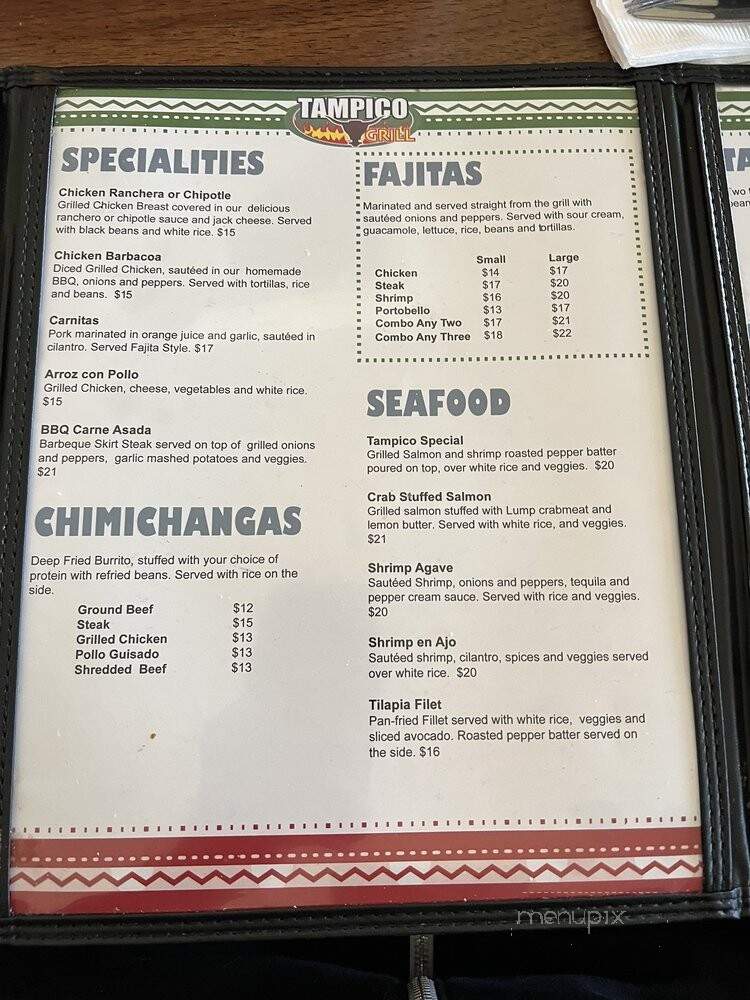 Tampico Grill - Laurel, MD menu_pic