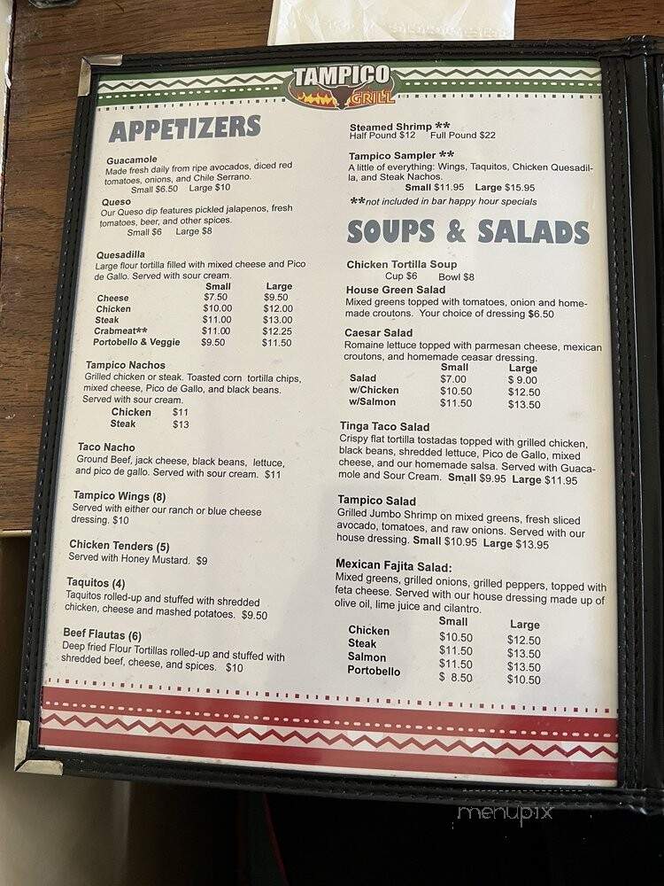 Tampico Grill - Laurel, MD menu_pic