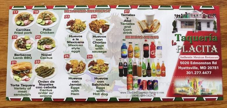 Taqueria La Placita - Hyattsville, MD menu_pic