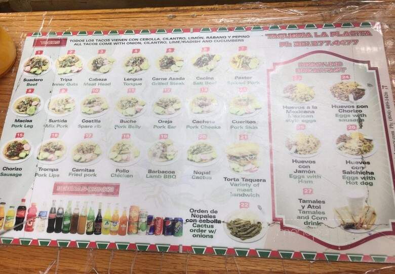 Taqueria La Placita - Hyattsville, MD menu_pic