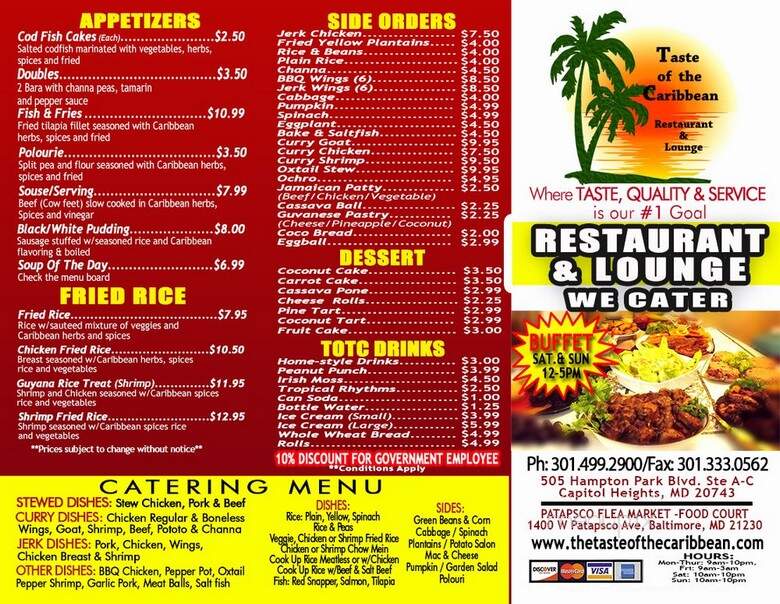Taste Of The Caribbean - Capitol Heights, MD menu_pic