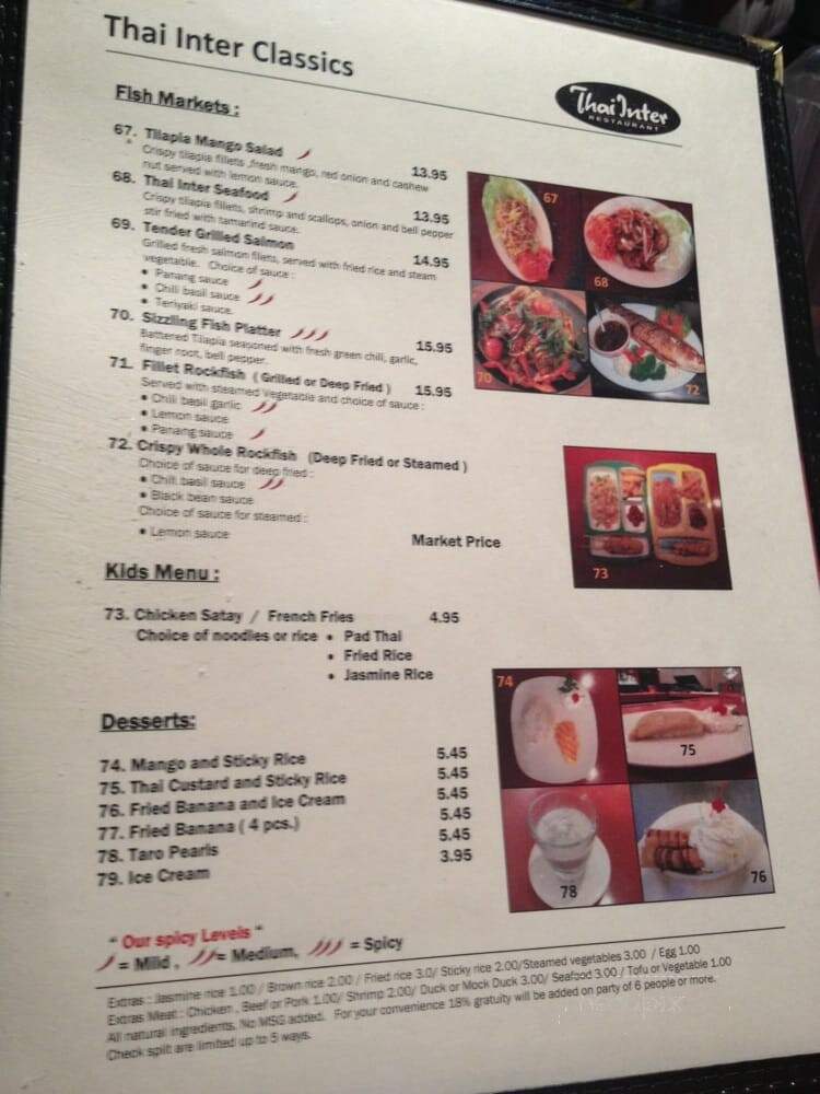 Thai Inter Restaurants - California, MD menu_pic