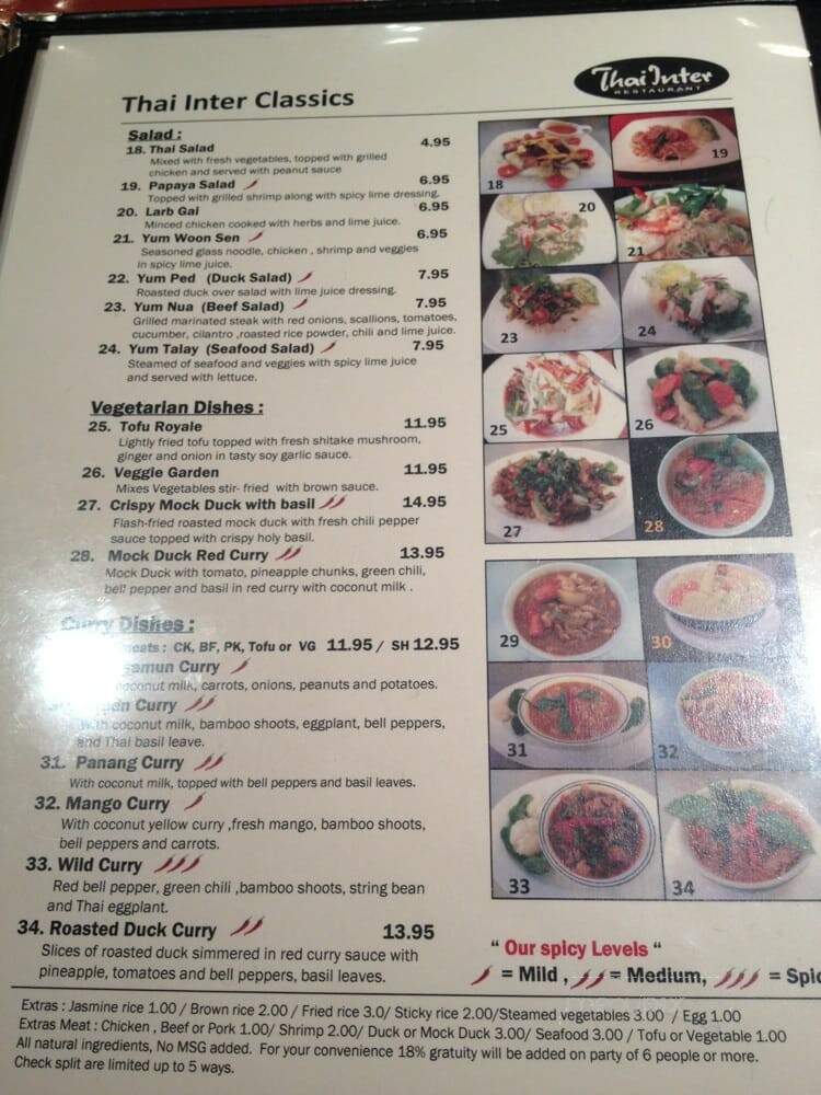 Thai Inter Restaurants - California, MD menu_pic