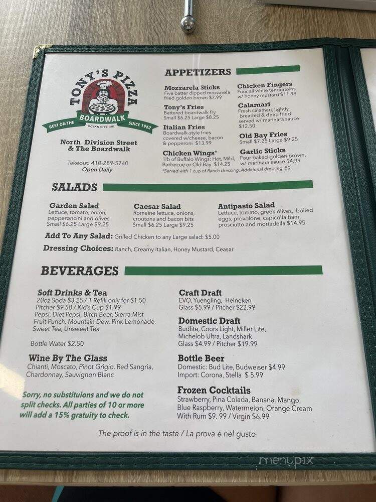 Tony's Pizza Ofc - Ocean City, MD menu_pic