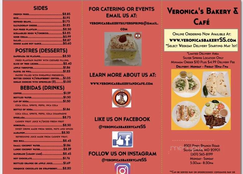 Veronica's Bakery & Cafe - Silver Spring, MD menu_pic