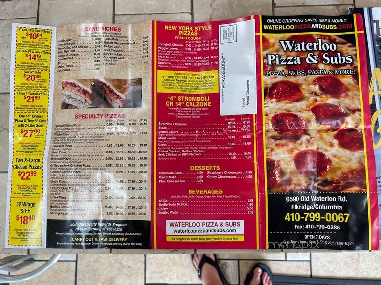Waterloo Pizza & Subs - Elkridge, MD menu_pic