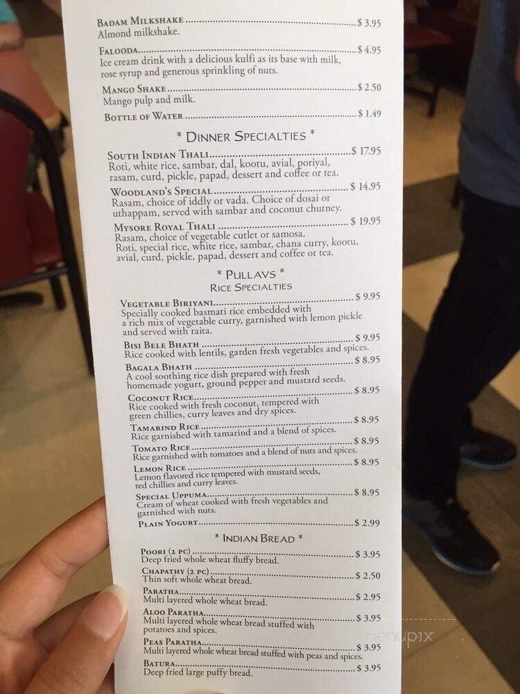 Woodland Indian Vegetarian - Hyattsville, MD menu_pic