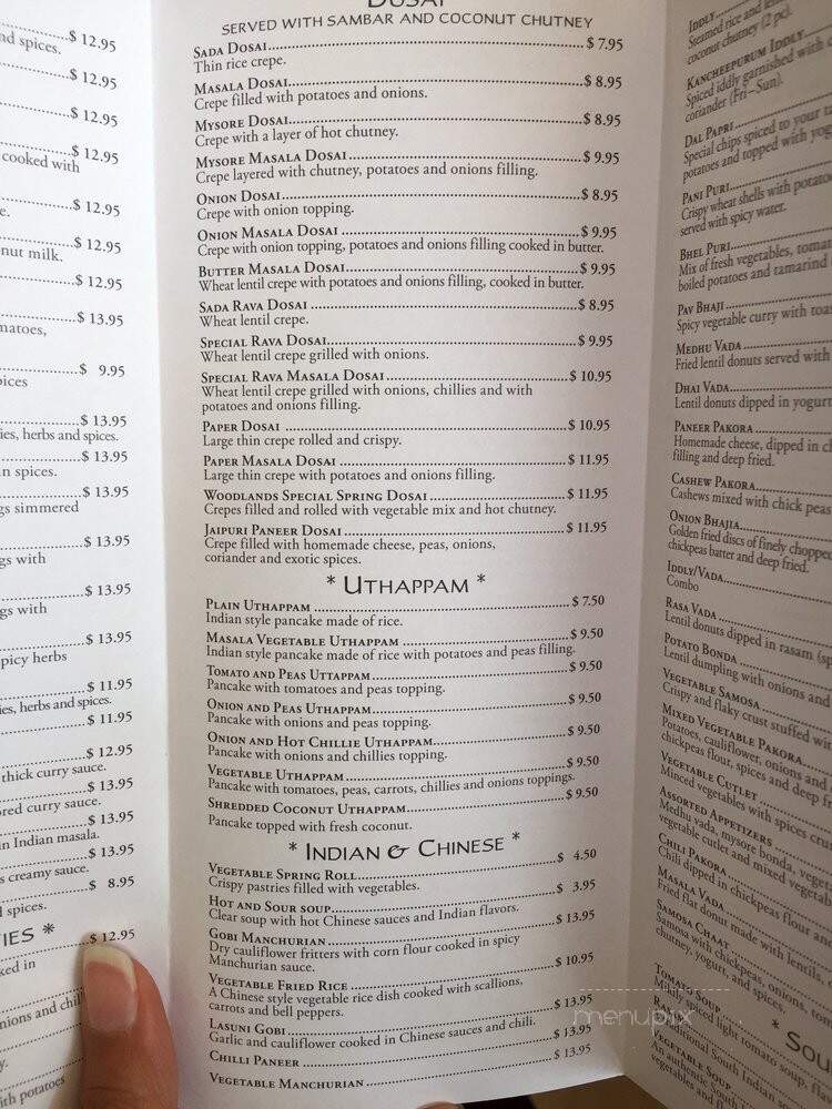 Woodland Indian Vegetarian - Hyattsville, MD menu_pic