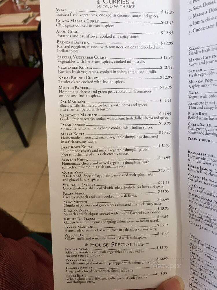 Woodland Indian Vegetarian - Hyattsville, MD menu_pic