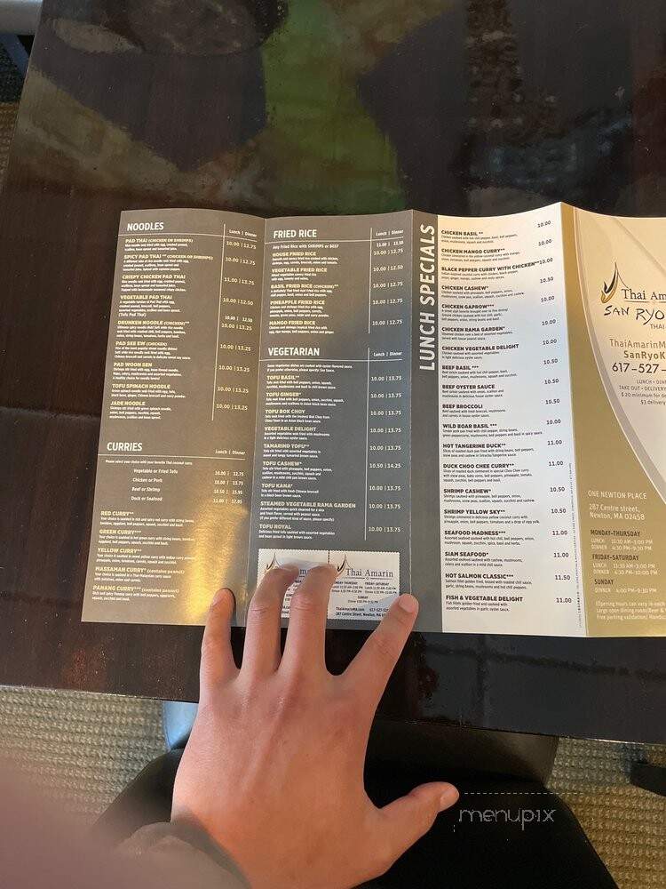 Amarin Of Thailand - Newton, MA menu_pic