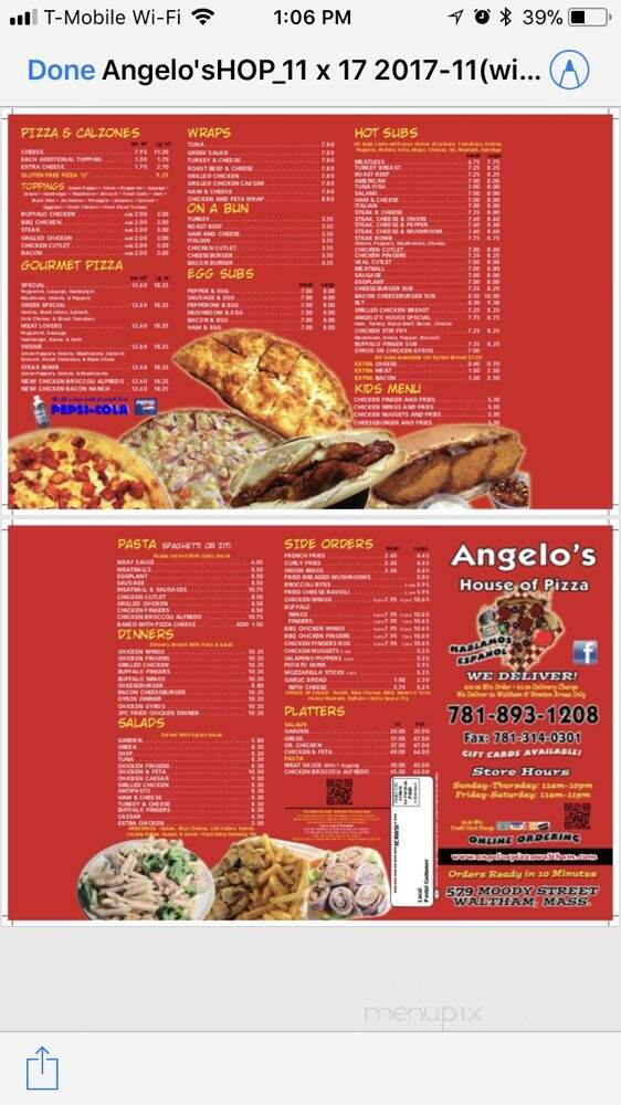 Angelos House Of Pizza - Waltham, MA