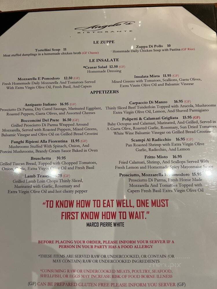 Angelo's Restaurant - Stoneham, MA menu_pic