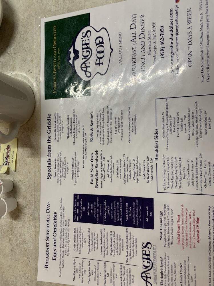 Angie's Coffee Shop - Newburyport, MA menu_pic