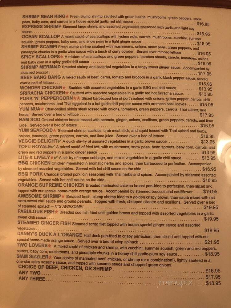 Bangkok Cafe - Foxborough, MA menu_pic